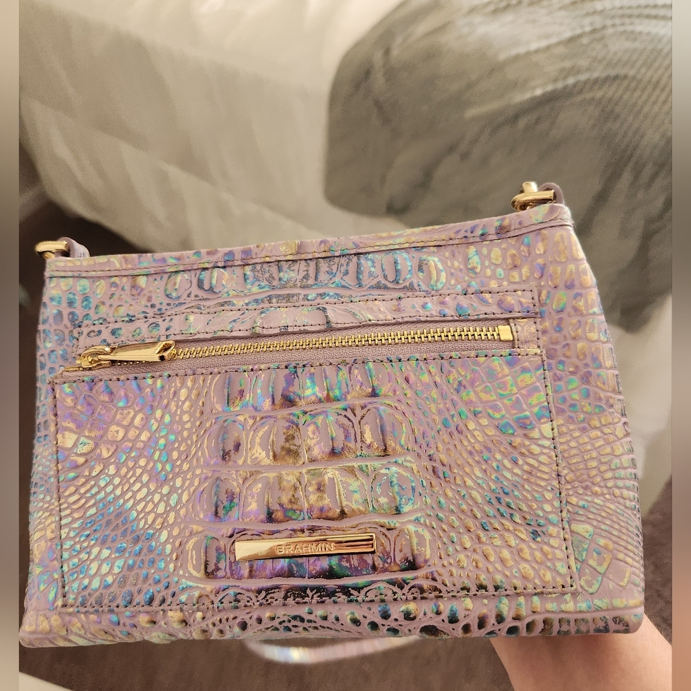 Brahmin Violet Wonderland Crocodile Embossed Crossbody Bag - Picture 12 of 12